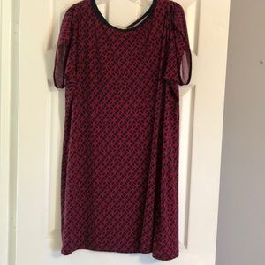 Striking navy and red Michael Kors swing dress